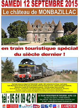 Affiche Train Historique Toulouse pour visite du château de Monbazillac le