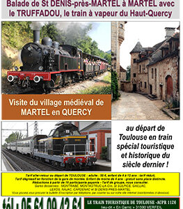Affiche Train Historique Toulouse pour balade en train à vapeur vers Martel en