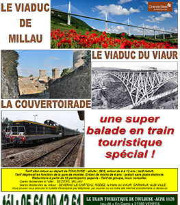 Affiche Train Historique Toulouse pour balade touristique au viaduc de Millau