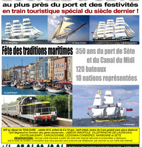Affiche Escale à Sète samedi 26 mars 2016, train touristique spécial XIXe siècle