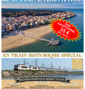Affiche Train Historique Toulouse vers le Bassin d’Arcachon, 8 septembre 2024