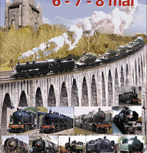 Affiche Festival Vapeur 2023 avec Train Historique Toulouse sur viaduc