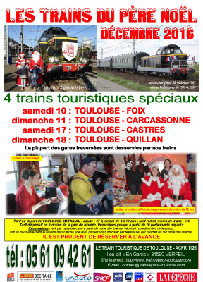 Affiche Train Historique Toulouse : trains touristiques spéciaux Père Noël