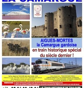 Affiche Train Historique Toulouse pour Aigues-Mortes et la Camargue, 25 mai 2019