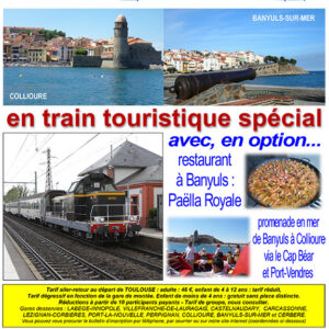 Affiche Train Historique Toulouse en train touristique spécial Côte Vermeille