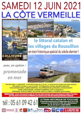 Affiche Train Historique Toulouse : excursion Collioure et Côte Vermeille 12
