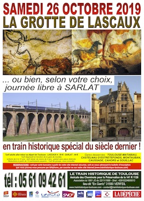 Affiche Train Historique Toulouse : samedi 26 octobre 2019, Lascaux et Sarlat