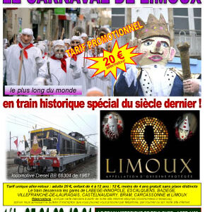 Affiche Le Carnaval de Limoux 26 mars 2017 en train historique spécial du