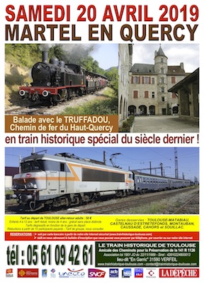 Affiche Train Historique Toulouse avec locomotive à vapeur et train moderne