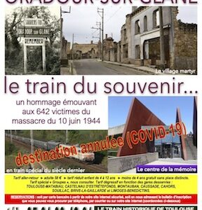 Affiche Oradour-sur-Glane le train du souvenir, destination annulée COVID-19