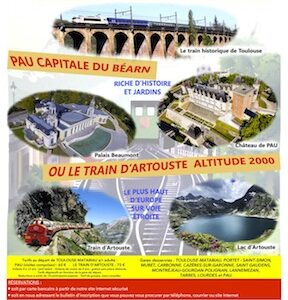 Affiche Train Historique Toulouse du 17 juin 2023 Pau et train d’Artouste