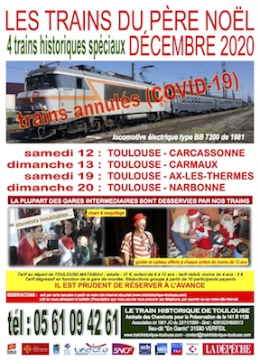 Affiche Train Historique Toulouse : trains du Père Noël annulés (COVID-19)