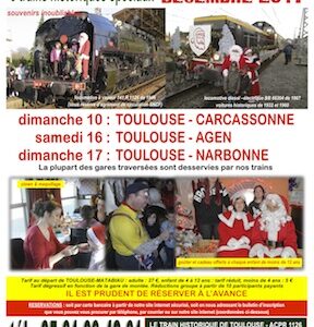Affiche Train Historique Toulouse, trains du Père Noël décembre 2017