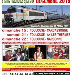 Affiche Train Historique Toulouse : trains du Père Noël décembre 2019
