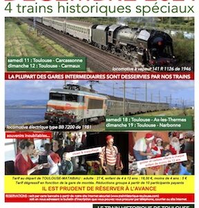 Affiche Train Historique Toulouse : Les trains du Père Noël décembre 2021