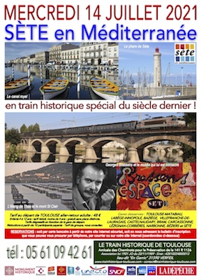 Affiche Train Historique Toulouse : excursion à Sète en Méditerranée le 14
