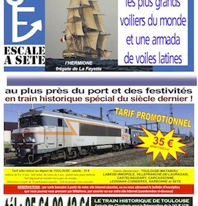 Affiche Train Historique Toulouse avec locomotive, tarif promotionnel 35 €