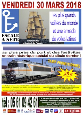 Affiche Train Historique Toulouse avec locomotive, tarif promotionnel 35 €