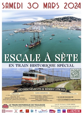 Affiche Escale à Sète en train historique spécial Train Historique Toulouse