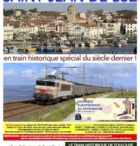 Affiche Train Historique Toulouse pour Saint-Jean-de-Luz le 18 septembre 2021