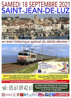 Affiche Train Historique Toulouse pour Saint-Jean-de-Luz le 18 septembre 2021