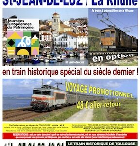 Affiche Train Historique Toulouse, excursion St-Jean-de-Luz et La Rhune,