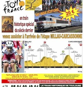Affiche Tour de France 2018 Train Historique Toulouse en train spécial étape