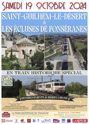 Affiche Train Historique Toulouse : Saint-Guilhem-le-Désert et écluses de