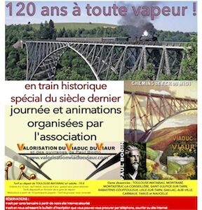 Affiche Train Historique Toulouse pour le viaduc du Viaur, 120 ans à vapeur