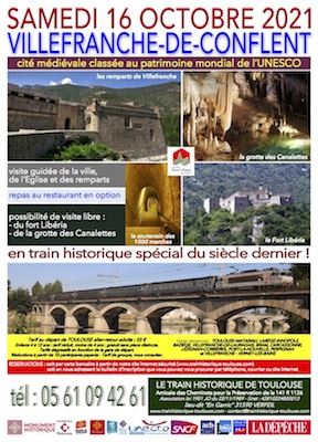 Affiche Train Historique Toulouse pour Villefranche-de-Conflent, 16 octobre 2021