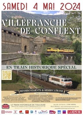Affiche Train Historique Toulouse Villefranche-de-Conflent 4 mai 2024