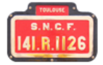 Plaque S.N.C.F Toulouse 141.R.1126 Train Historique Toulouse