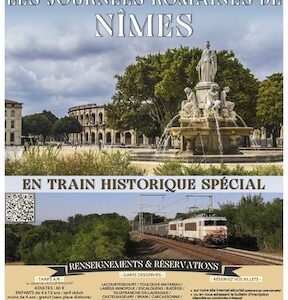 Affiche Les Journées romaines de Nîmes en Train Historique Toulouse le 26 avril