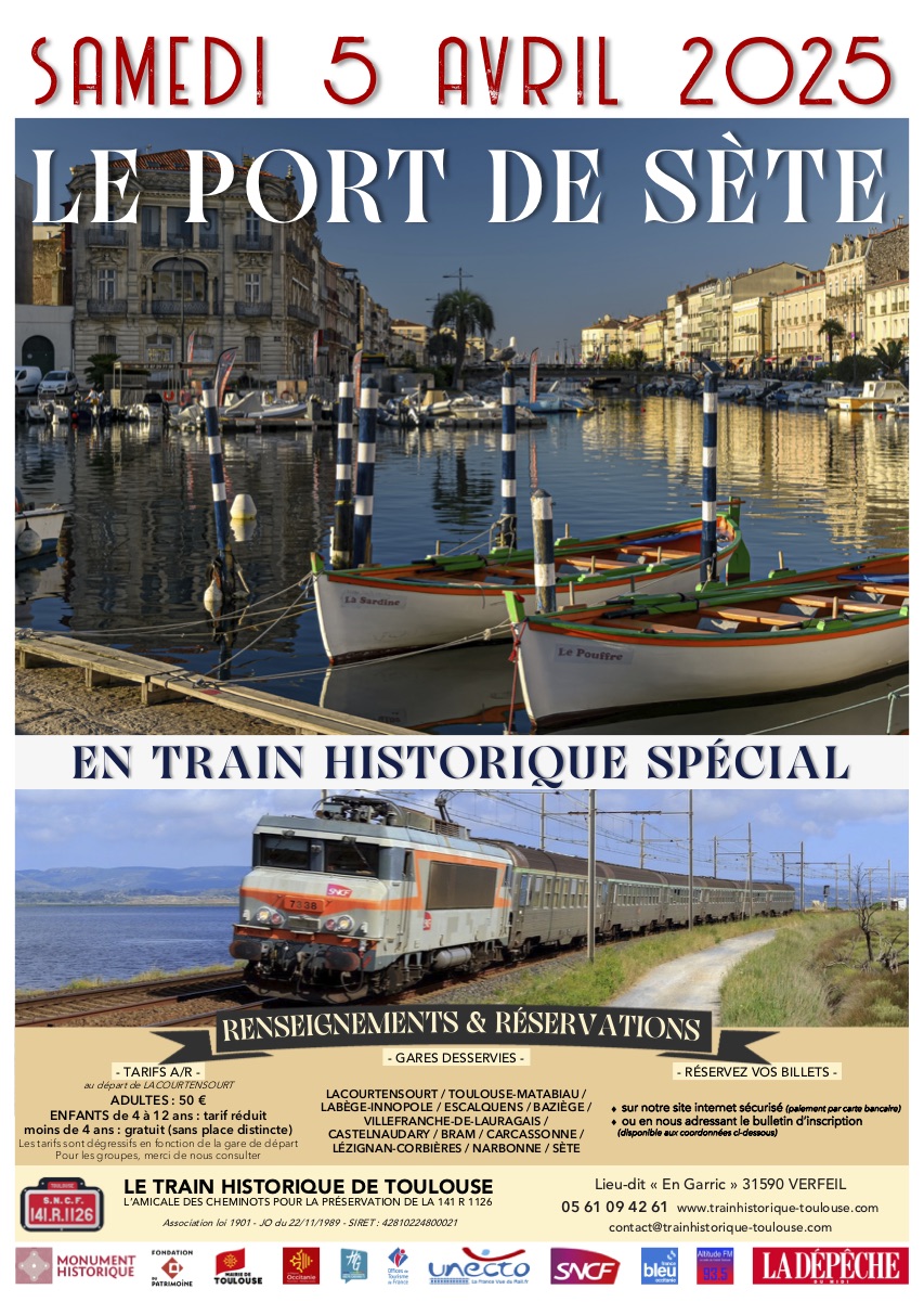 Affiche Train Historique Toulouse pour Le port de Sète, 5 avril 2025