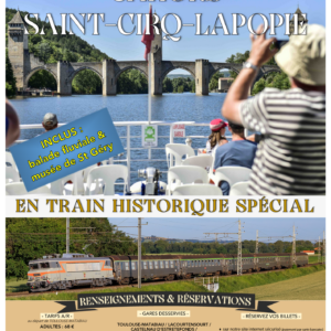 Affiche Train Historique Toulouse Cahors Saint-Cirq-Lapopie, 12 septembre 2026