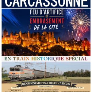Affiche Train Historique Toulouse pour Carcassonne, 14 juillet 2026