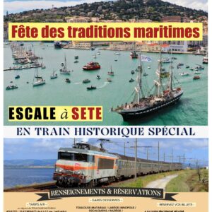 Affiche Train Historique Toulouse pour la fête des traditions maritimes à Sète