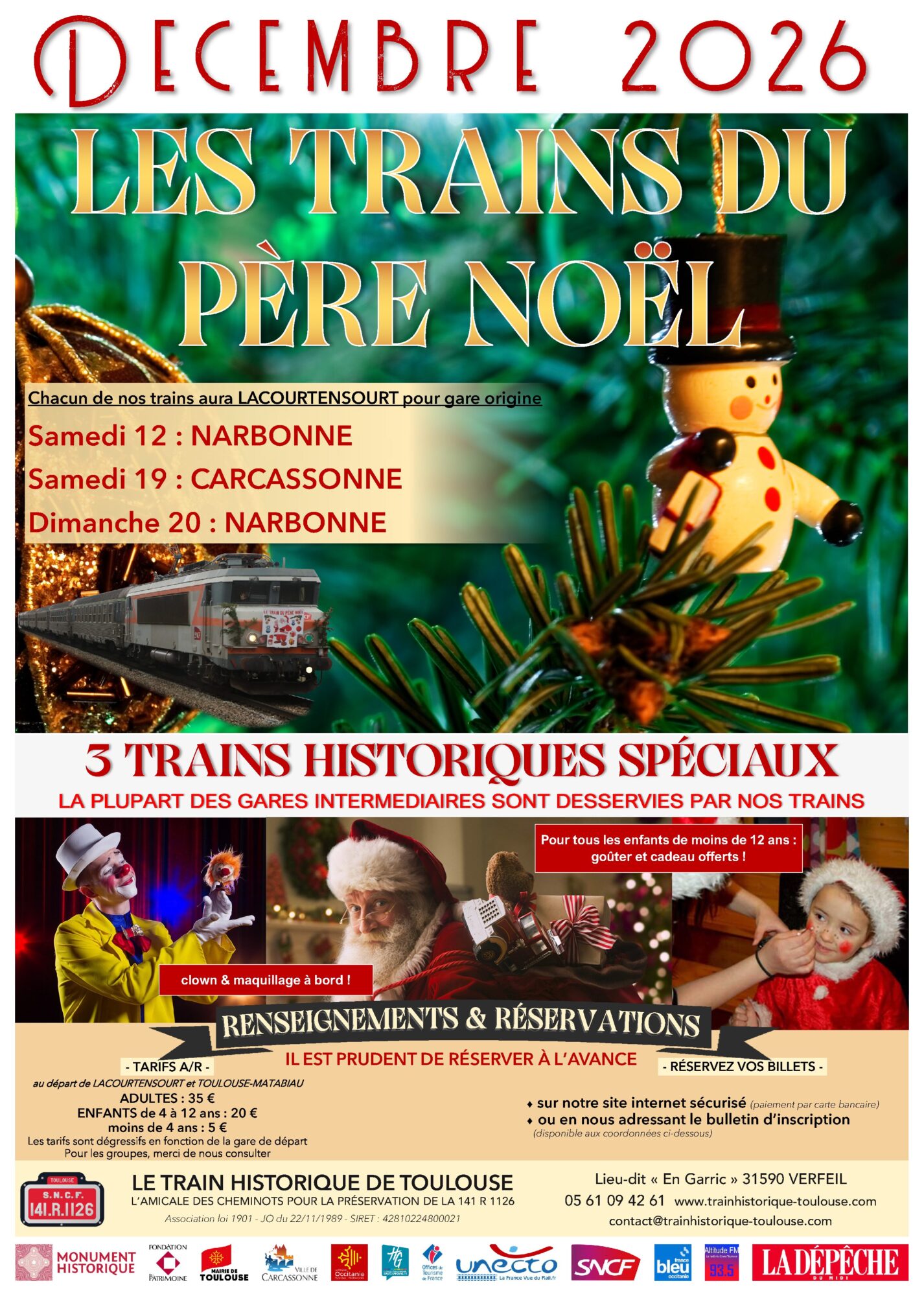 Affiche Les trains du Père Noël 2026 - Train Historique Toulouse